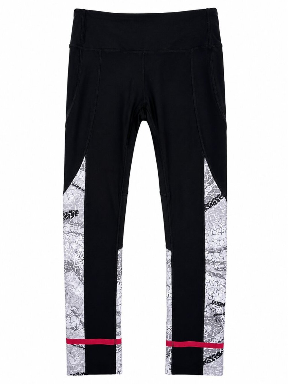 MPG Women’s Colour Block Athletic Leggings Black White Red Yoga Walking Size M